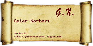 Gaier Norbert névjegykártya